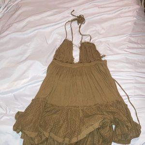 Dark olive green free people flown Dress in size small